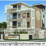 3 story modern bungalow design elevation