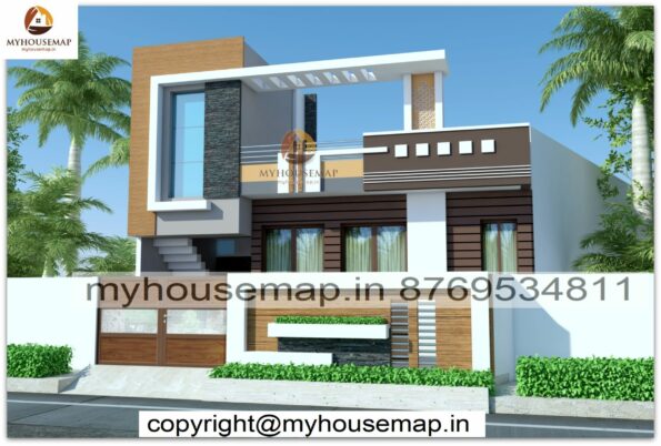 image of home front design ground floor and latest front look with modern color