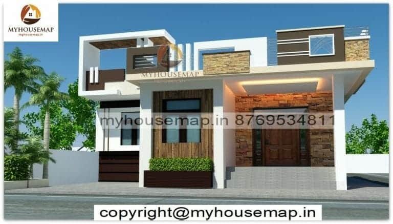 single floor home front design