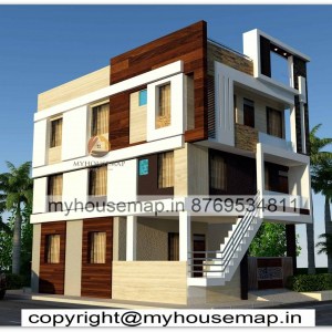 triple story exterior design for home