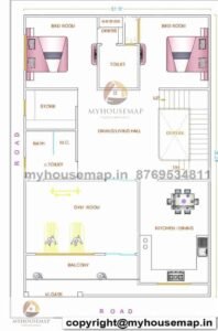 31×47 sqft house plan 2 bhk