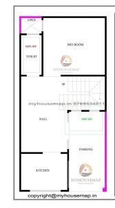 16×34 ft house plan 1 bhk