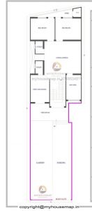 22×95 ft house plan 2 bhk