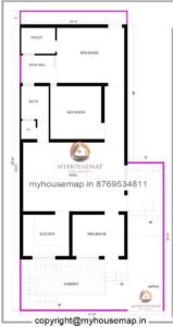31×65 ft house plan 2 bhk