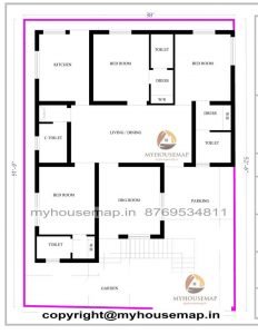 45 40 Ft House Plan 4 Bhk With Porch And 2 Part Of House