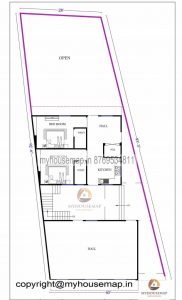 40×93 ft house plan 2 bhk