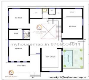 41×50 ft house plan 3 bhk