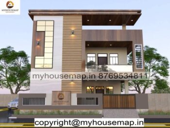 image of G+1 beautiful front design of house and front section with perfect home design