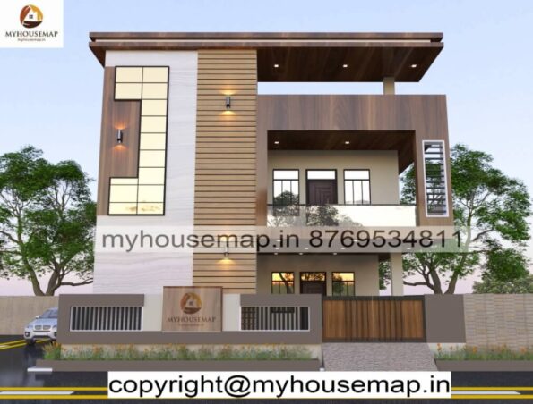 image of G+1 beautiful front design of house and front section with perfect home design