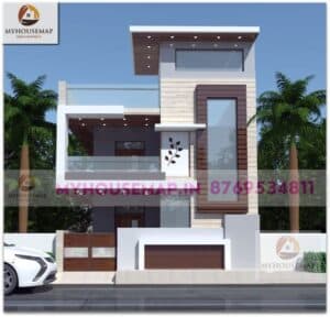 20×40 front elevation design 2 floor modern