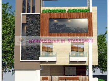 image of 3 floor ultra modern elevation design and best front with modern design