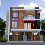 image of 3 floor modern house elevation and unique front with best design