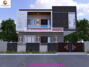 image of 2 floor elevation design latest and simple with budget front design