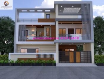 image of double storey elevation design modern and luxury perfect color combination