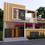 image of single floor house 3d elevation and modern front with perfect color theme