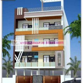 3d elevation of house 27×60 ft