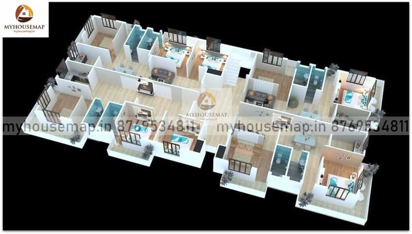 3d floor plan 40×70 ft