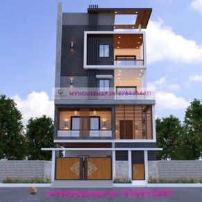 4 floor apartment elevation 30×55 ft