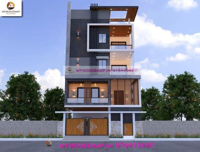 simple house front wall design 