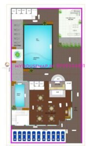 60×120 ft restaurant floor plan