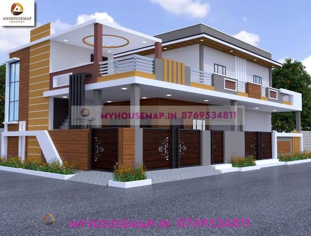 Best House Front Design 22×50 Ft