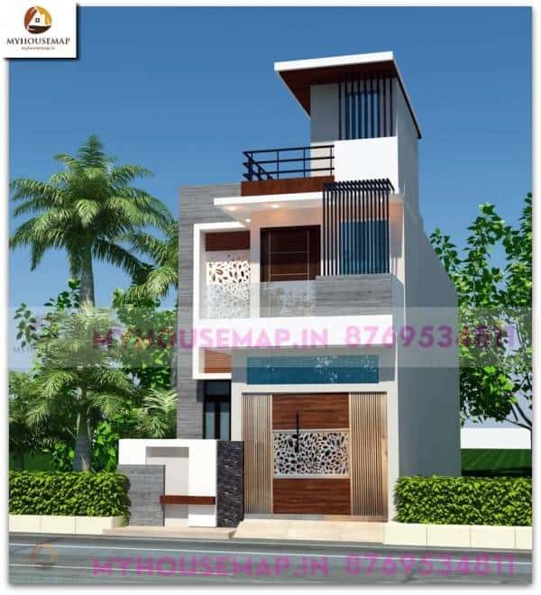 Best Normal House Front Elevation Designs 17×60 Ft