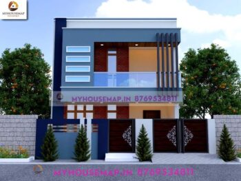 image of double floor home elevation simple design and low cost elevation with budget design