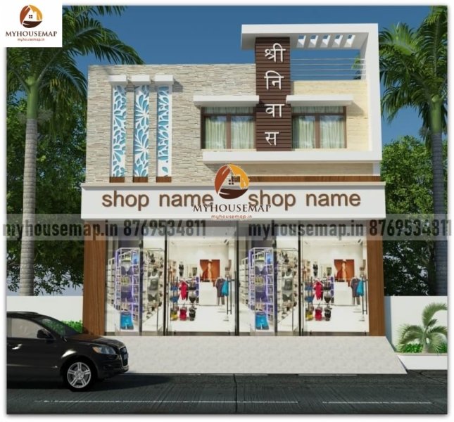 modern acp sheet front elevation design for shop