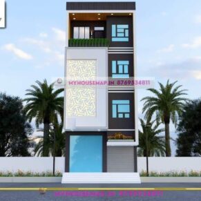 acp sheet front elevation design for home 40×45 ft