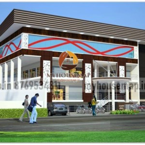 acp sheet shopping mall elevation