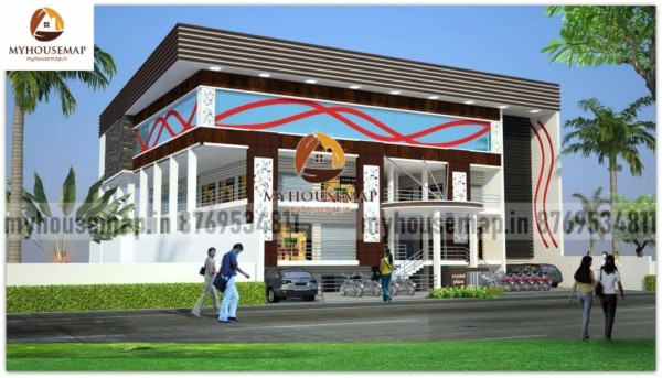 acp sheet shopping mall elevation