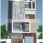 image of elevation designs for g+3 floors building and modern front with unique design