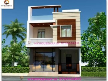 image of house with shop 3d simple design and white, creme color theme