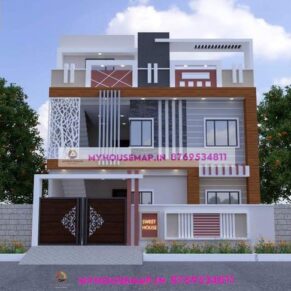 double floor normal house front elevation designs 30×45 ft