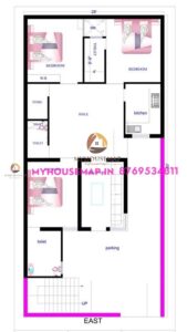 drawing for house plan 28×60 ft