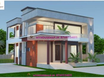 image of duplex house front elevation design and modern gray and theme color theme house