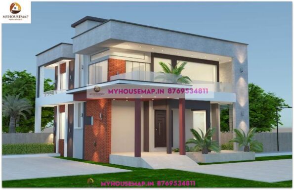 image of duplex house front elevation design and modern gray and theme color theme house