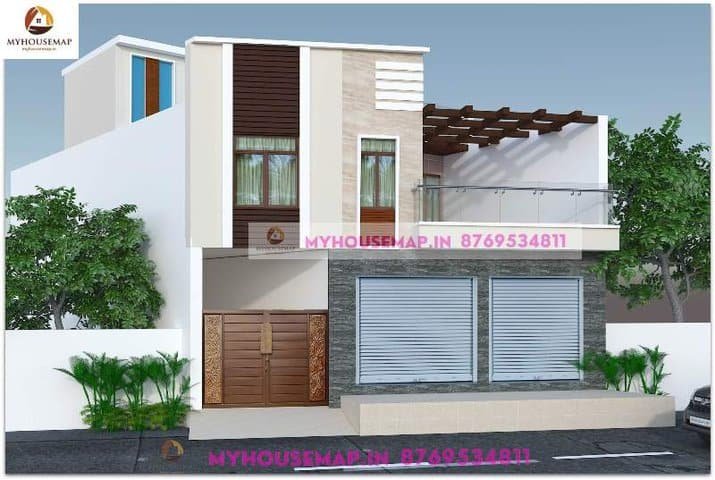 duplex house elevation design 30×60 ft