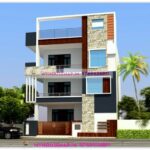 three floor latest house front exterior design