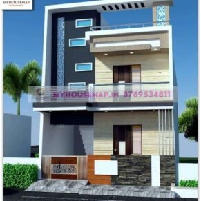 exterior 3d house design 20×45 ft