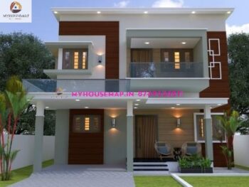 image of two floor 3d elevation design for house and simple and elegant design with perfect color theme.