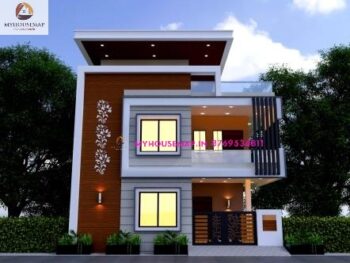 image of 2 story simple house front design and budget house with perfect color theme