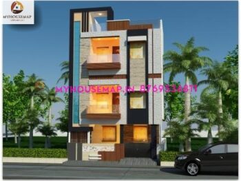 image of 3 storey house front elevation and best front with perfect color theme