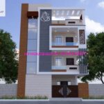 image of three story 3d elevation home design