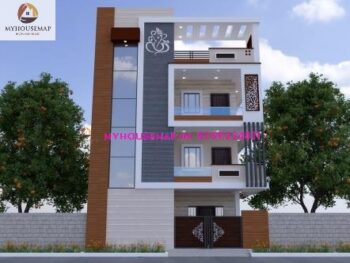 image of three story 3d elevation home design