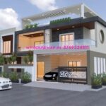 image of duplex house front elevation and best front design with perfect color combination.