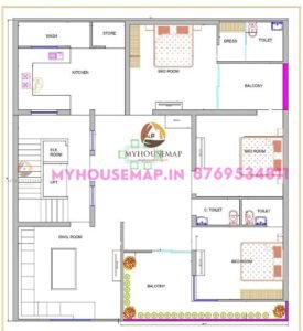 floor plan house 42×46 ft