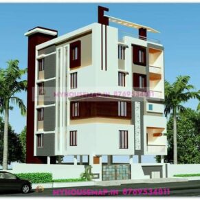 front elevation design for 5 floor building 40×60 ft