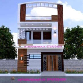 front elevation for 2 floor house 22×50 ft