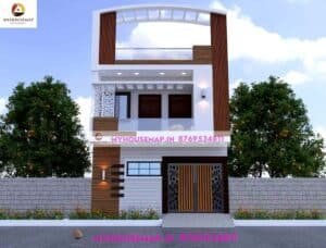 front elevation for 2 floor house 22×50 ft